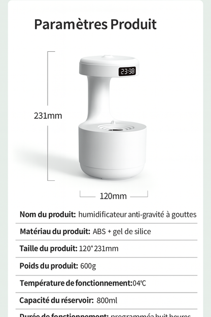 ZenMist™ – Humidificateur Anti-Gravité à Brume Relaxante et Design Futuriste